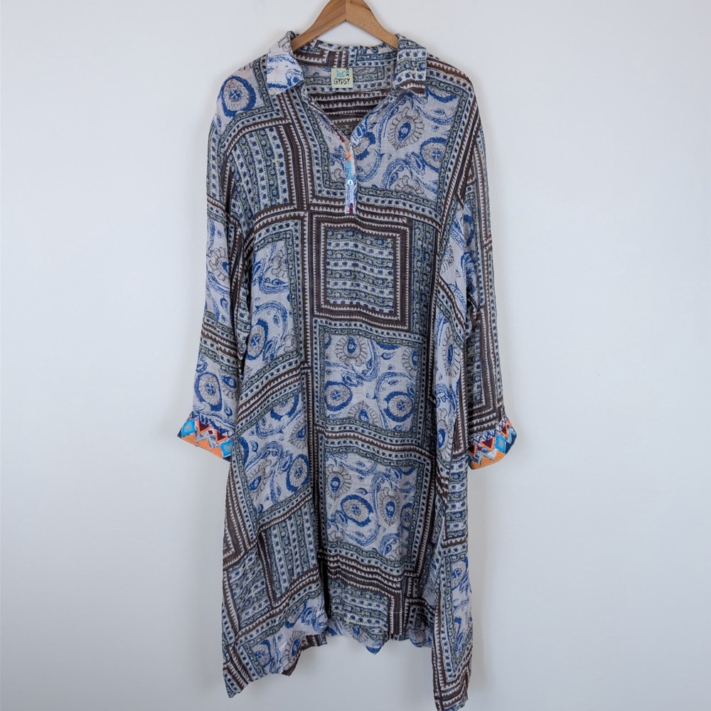 Jaded Gypsy Whimsy Trails Mixed Print Dress Swim Cover
